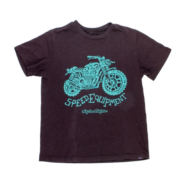 Troy Lee Designs Shirt Boys Medium Short Sleeve Speed Equipment Crew Neck Black - Picture 1 of 3